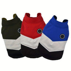 Winter Dog Coat V shaped Contrast Pet Costume Coldproof Warm Padded Dog Clothes
