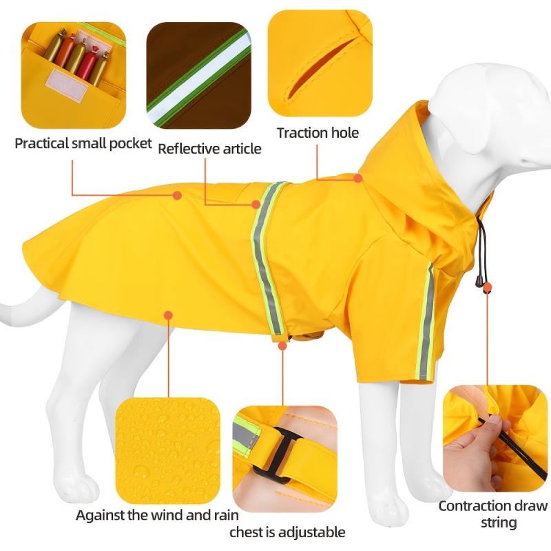 Dog Raincoat Waterproof Breathable Cloak for Rainy Days