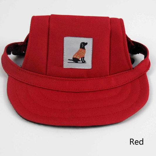 Red Sun Protective Dog Baseball Cap with Ear Holes