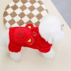 Pet Plush Warm Bear Backpack Dog Sweater for Autumn and Winter