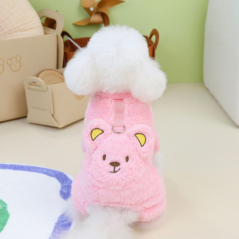 Pet Plush Warm Bear Backpack Dog Sweater for Autumn and Winter