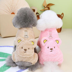 Pet Plush Warm Bear Backpack Dog Sweater for Autumn and Winter