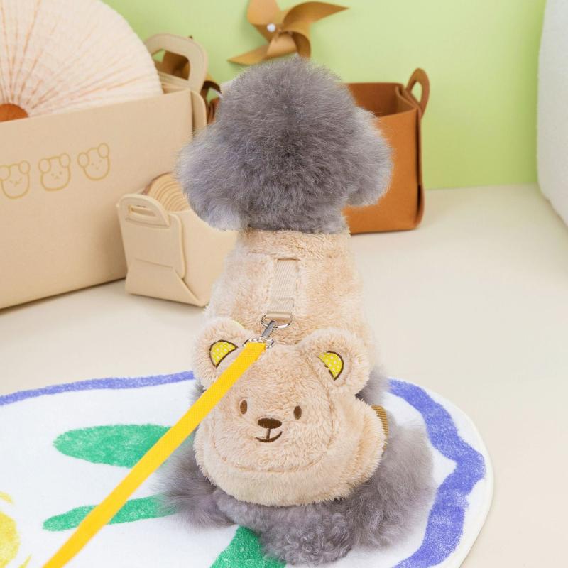 Pet Plush Warm Bear Backpack Dog Sweater for Autumn and Winter