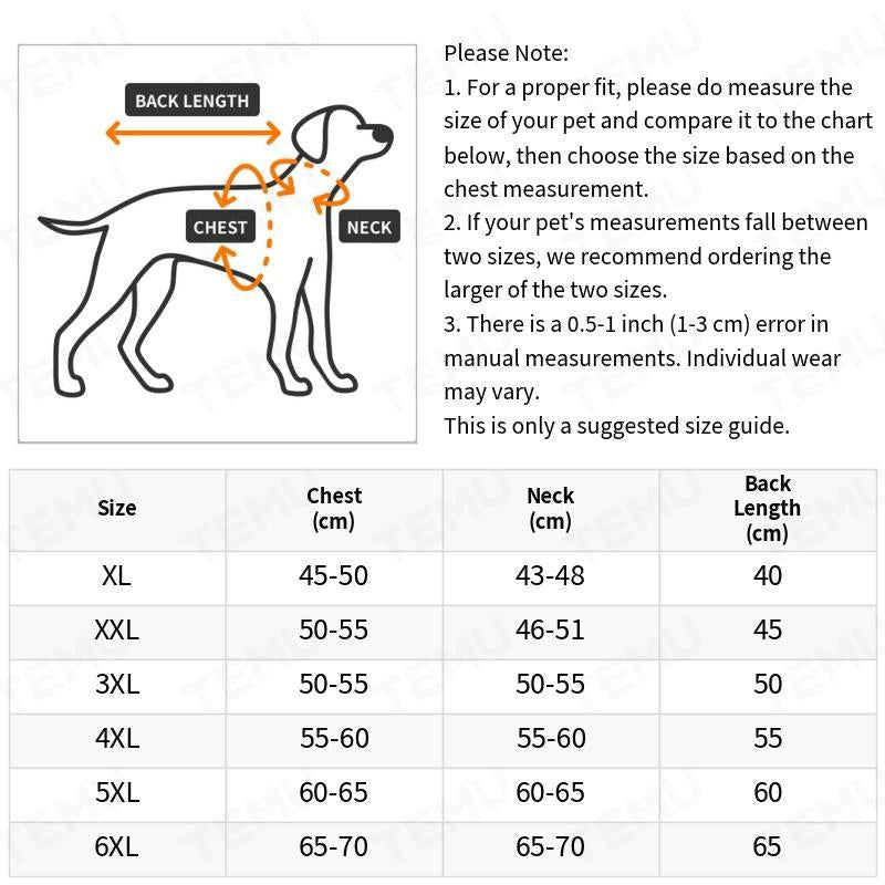 Winter Warm Dog Coat Windproof Waterproof Thickened Plush Jacket