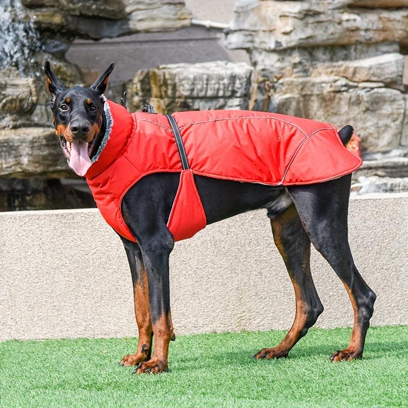 Winter Warm Dog Coat Windproof Waterproof Thickened Plush Jacket