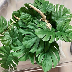 Plastic Water Plant Vine Reptile Tank Decoration Turtle Guarding Palace Lizard