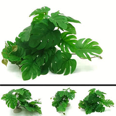 Plastic Water Plant Vine Reptile Tank Decoration Turtle Guarding Palace Lizard