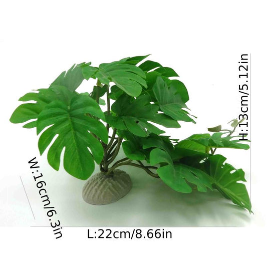 Plastic Water Plant Vine Reptile Tank Decoration Turtle Guarding Palace Lizard