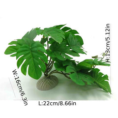 Plastic Water Plant Vine Reptile Tank Decoration Turtle Guarding Palace Lizard