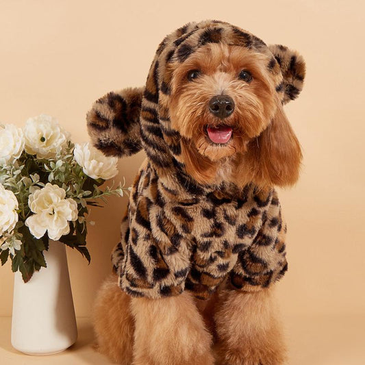 Leopard Pet Hoodie for Small & Medium Dogs