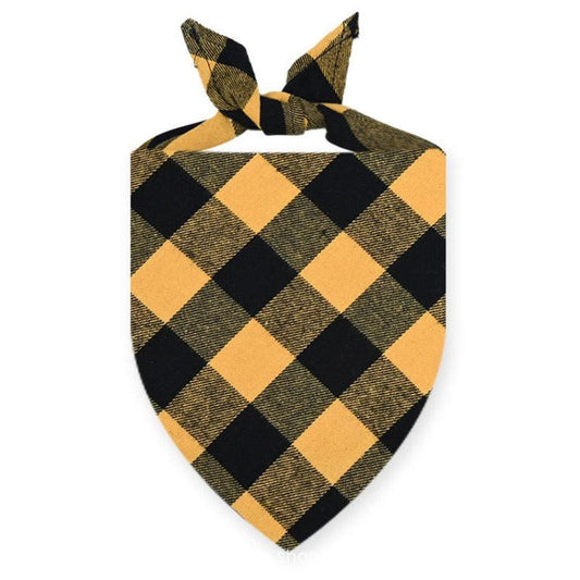 Pet Plaid Scarf Triangle Cat Collar Dog Bandana Christmas Ornament
