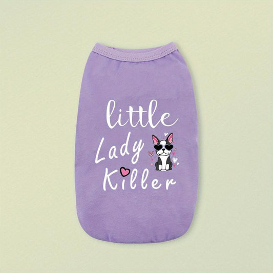 Little Lady Killer Graphic Pet Breathable Vest Dog Cat Summer Clothes