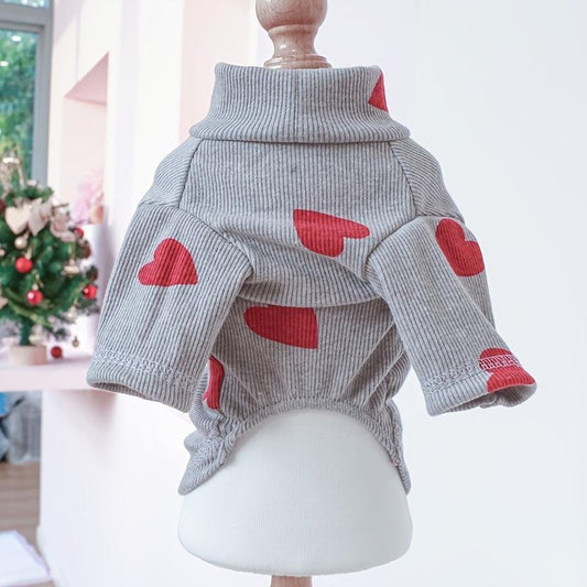 Love Heart Pattern Sweater for Small-Medium Dogs & Cats