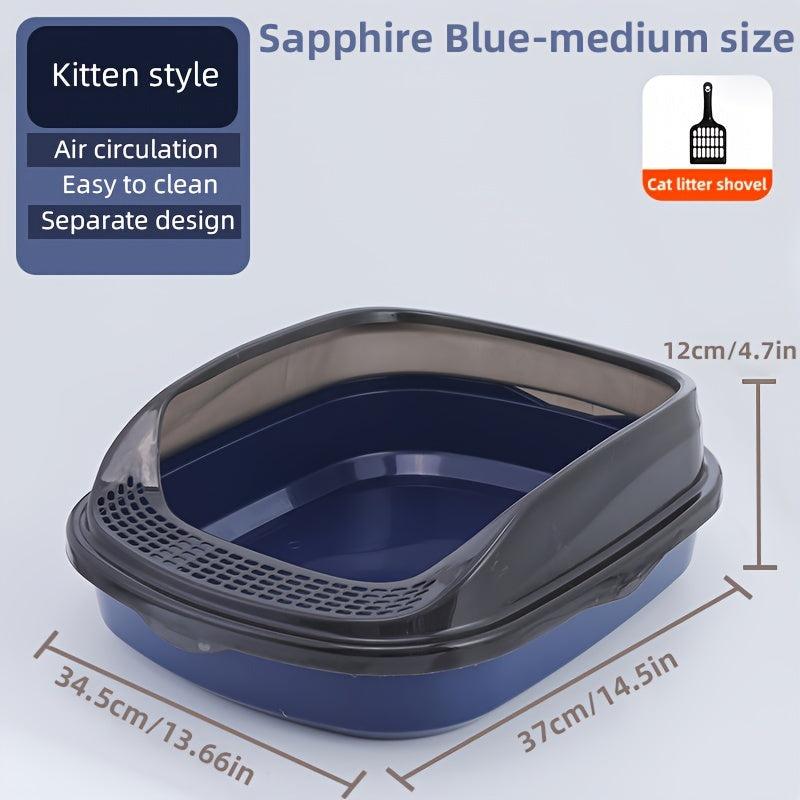 Anti-Splashing Cat Litter Box, Detachable Basin, High Fence Cat Toilet