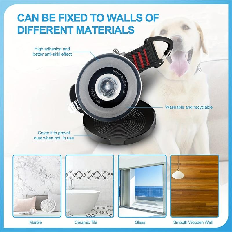 3pcs Suction Cup Hooks Set with Restraint Rope for Pet Grooming
