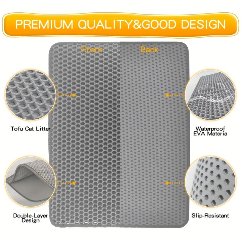 Waterproof Cat Litter Trapping Mat Washable Double Layer Non slip Cat Mat
