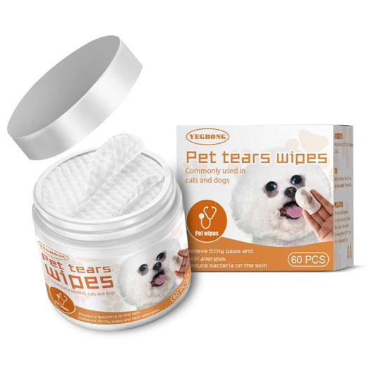 Pet Eye Cleaning Wipes - 60pcs Gentle, Pet-Friendly, Removes Tears & Dirt
