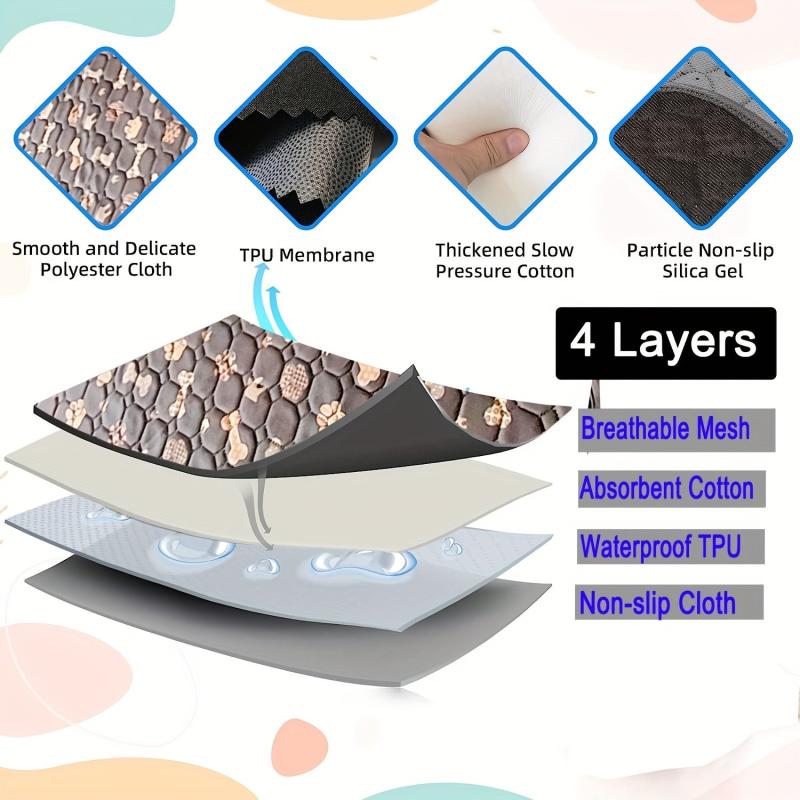 Washable Reusable Pet Pee Pads for Dogs Cats Waterproof Non Slip Button Training
