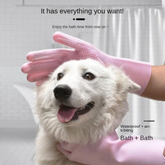 Dog Bath Gloves Pet Hair Removal Gloves for Grooming