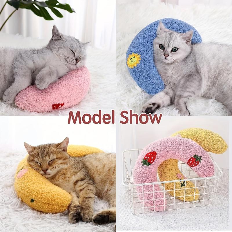 Soft Cat Pillow Pet Plush Bed Ultra Fluffy Calming Toy Cuddler