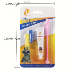 Pet Toothbrush Toothpaste Set for Cats & Dogs Dental Care