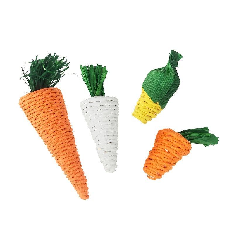 Braided Carrot Chew Toy for Hamsters and Rabbits
