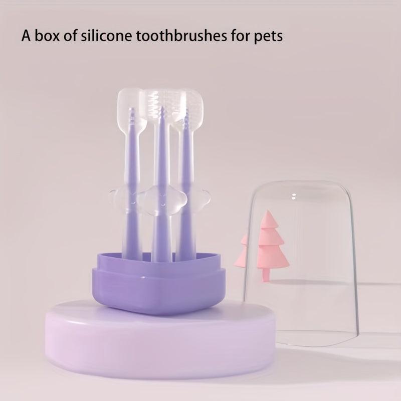 3pcs Silicone Pet Toothbrush Set Soft Dog Toothbrush