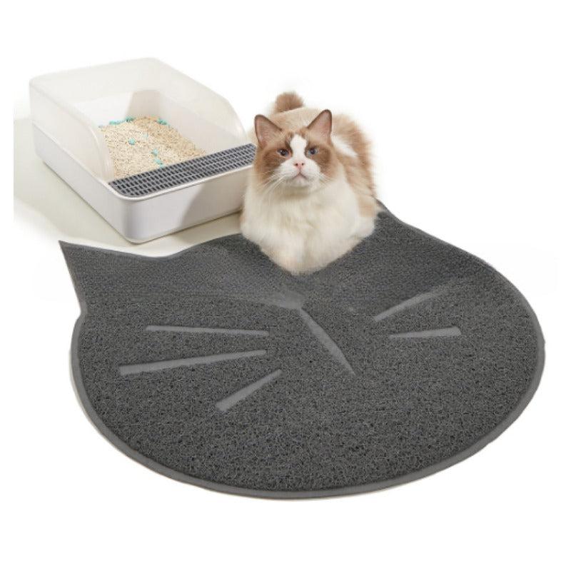 Non Slip Cat Head Cat Litter Mat, Trapping Mat for Indoor Cats