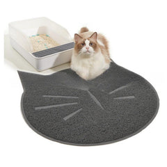 Non Slip Cat Head Cat Litter Mat, Trapping Mat for Indoor Cats