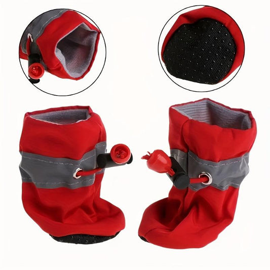 4pcs Waterproof Pet Rain Boots Anti dirty Scratch Durable Shoes