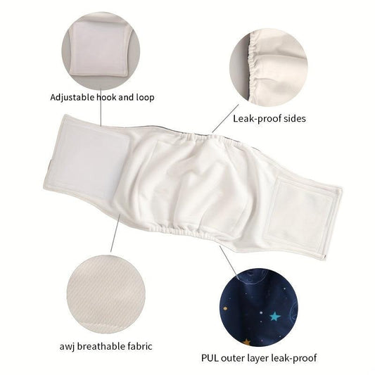 Male Dog Diaper Wrap Reusable High Absorbent Puppy Belly Band Dog Pee Pant