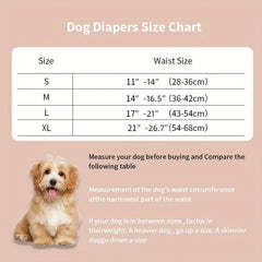 Male Dog Diaper Wrap Reusable High Absorbent Puppy Belly Band Dog Pee Pant