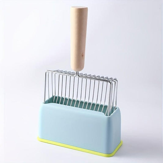 Stainless Steel Cat Litter Scoop Set with Holder