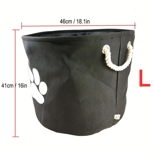 Round Collapsible Dog Storage Collection Bin Organizer