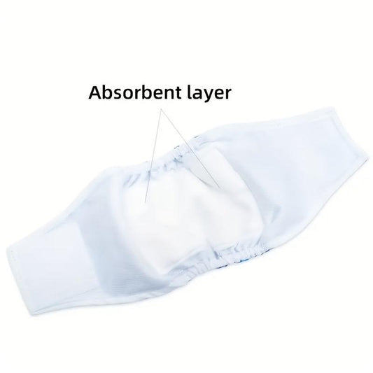 3 Pack Washable Male Dog Diaper Wraps Adjustable Belly Bands Leak Proof Pants