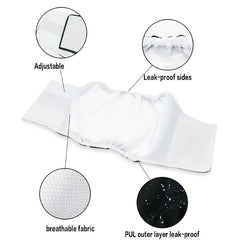 3 Pack Washable Male Dog Diaper Wraps Adjustable Belly Bands Leak Proof Pants