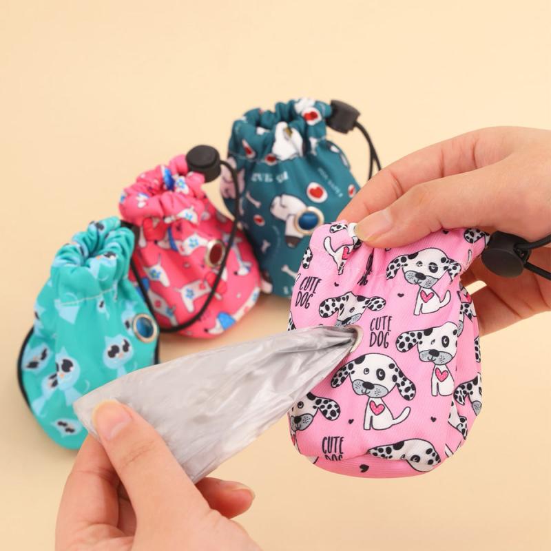 Graphic Pattern Dog Poop Bag Carrier Bag Portable Pet Waste Bag Dispenser
