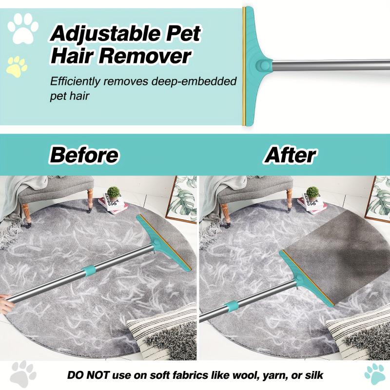 Adjustable Long Handled Pet Hair Remover for Couch Bed Carpet