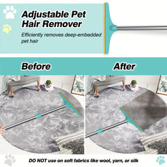 Adjustable Long Handled Pet Hair Remover for Couch Bed Carpet