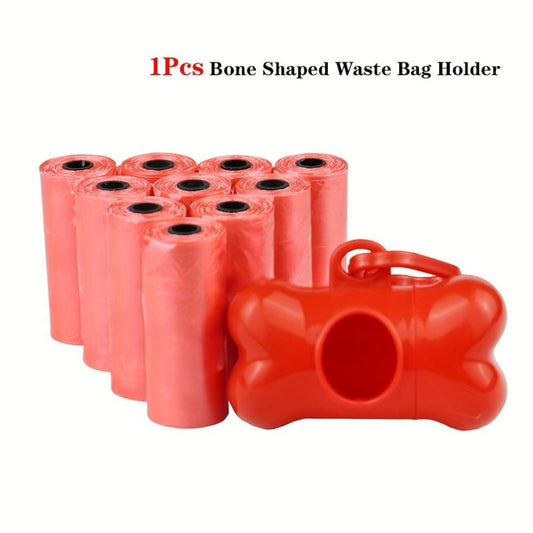 Pet Cleaning Set: 10 Disposable Dog Poop Bags + Waste Bag Dispenser