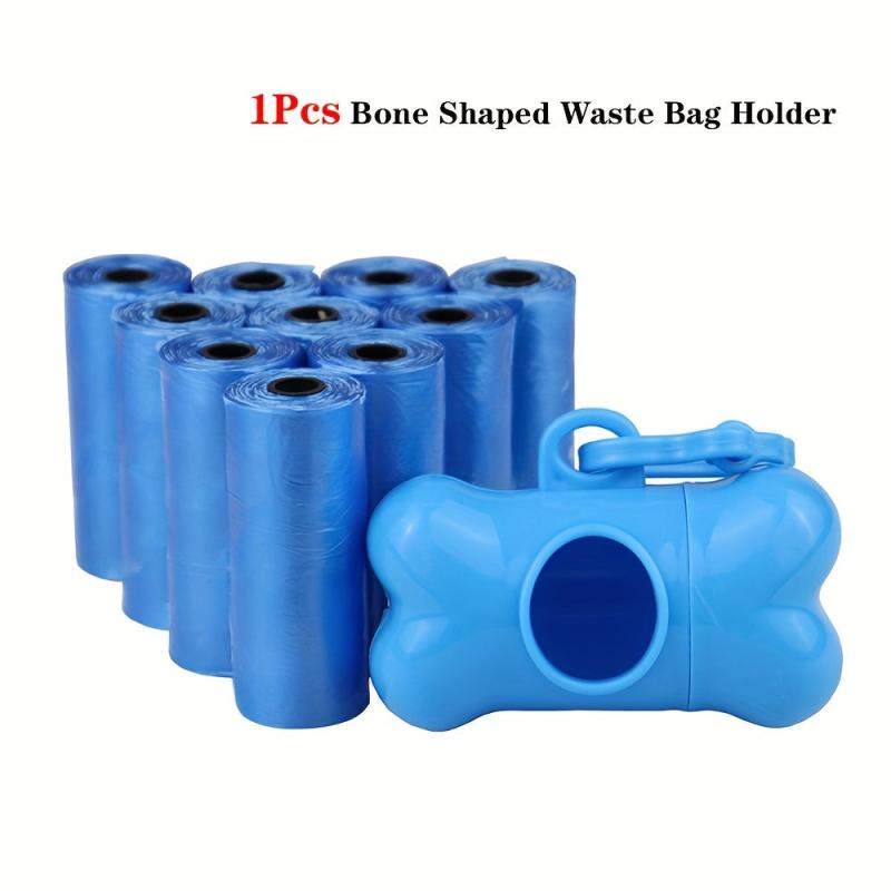 Pet Cleaning Set: 10 Disposable Dog Poop Bags + Waste Bag Dispenser