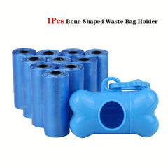 Pet Cleaning Set: 10 Disposable Dog Poop Bags + Waste Bag Dispenser
