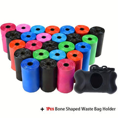 Pet Cleaning Set: 10 Disposable Dog Poop Bags + Waste Bag Dispenser