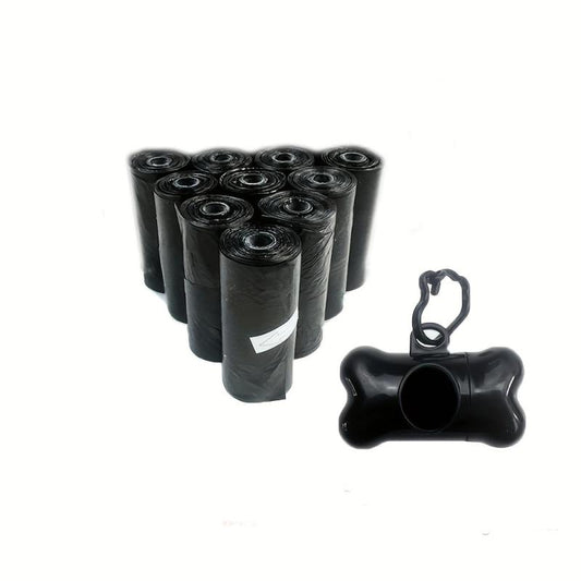 Pet Cleaning Set: 10 Disposable Dog Poop Bags + Waste Bag Dispenser