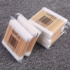 100-1000pcs Pet Cotton Swabs Double Headed Wooden Handle Ear Cleaning