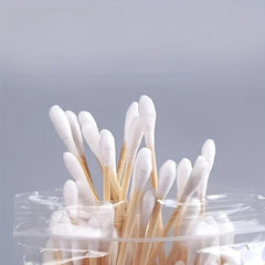 100-1000pcs Pet Cotton Swabs Double Headed Wooden Handle Ear Cleaning