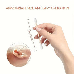 100-1000pcs Pet Cotton Swabs Double Headed Wooden Handle Ear Cleaning