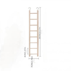 Wooden Parrot Toy Stand with Hamster Ladder