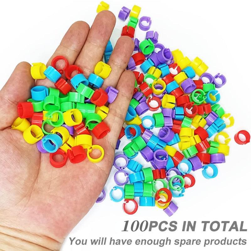 100pcs 8mm Bird Leg Bands for Pigeons Parrots Finches Canaries