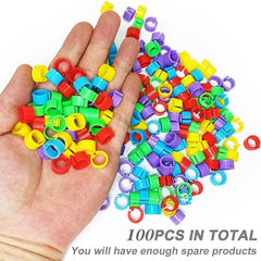 100pcs 8mm Bird Leg Bands for Pigeons Parrots Finches Canaries